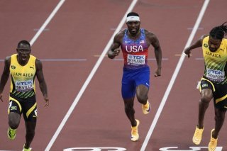 Oblique Seville en or sur 100 m KEYSTONE/AP/Abbie Parr